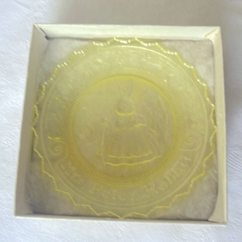 Vintage Thornton Burgess 3 1/2” cup plate. Never used. Color yellow.